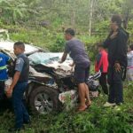 4 pulis, tsugi human na wad-an ug brake ug nahulog sa pangpang ang gisakyang PNP Patrol Car