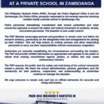 PNP, nagpagawas og Official Statement bahin sa Shooting Incident sa Usa ka Pribadong Eskwelahan sa Zamboanga City