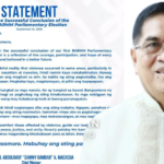 CM Macacua, nanawagan og panaghiusa ug kalinaw human sa unang BARMM Parliamentary Election